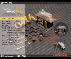 ServoKing DS-795HV Digital Mini Size Servo (0.03s, 10.6kg @ 8.4V)